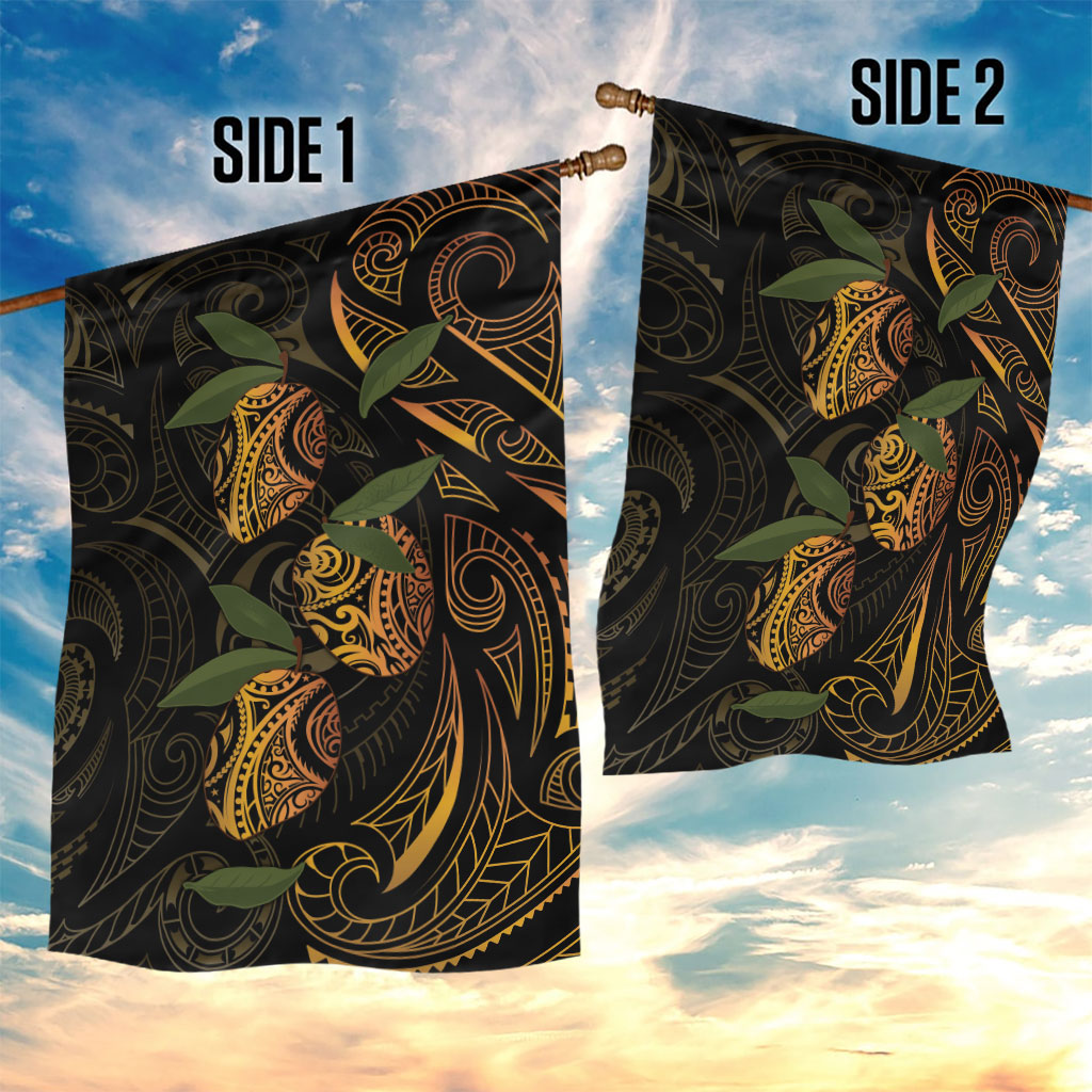 Hawaiian Mango Tribal Tattoo Garden Flag Gold Pacific Traditional Pattern LT9 - Polynesian Pride