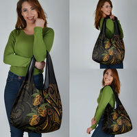 Hawaiian Mango Tribal Tattoo Grocery Bag Gold Pacific Traditional Pattern LT9 - Polynesian Pride