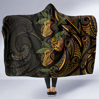 Hawaiian Mango Tribal Tattoo Hooded Blanket Gold Pacific Traditional Pattern LT9 One Size Gold - Polynesian Pride