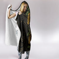 Hawaiian Mango Tribal Tattoo Hooded Blanket Gold Pacific Traditional Pattern LT9 - Polynesian Pride