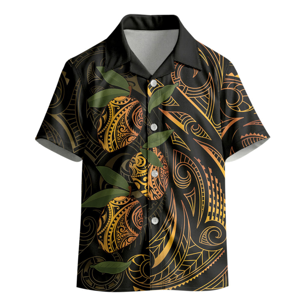 Hawaiian Mango Tribal Tattoo Kid Hawaiian Shirt Gold Pacific Traditional Pattern LT9 - Polynesian Pride
