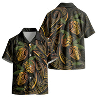 Hawaiian Mango Tribal Tattoo Kid Hawaiian Shirt Gold Pacific Traditional Pattern LT9 - Polynesian Pride