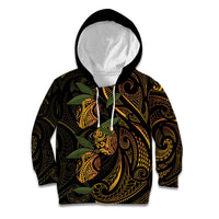 Hawaiian Mango Tribal Tattoo Kid Hoodie Gold Pacific Traditional Pattern LT9 Hoodie Gold - Polynesian Pride