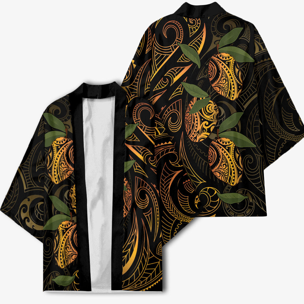 Hawaiian Mango Tribal Tattoo Kimono Gold Pacific Traditional Pattern LT9 - Polynesian Pride
