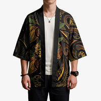 Hawaiian Mango Tribal Tattoo Kimono Gold Pacific Traditional Pattern LT9 - Polynesian Pride
