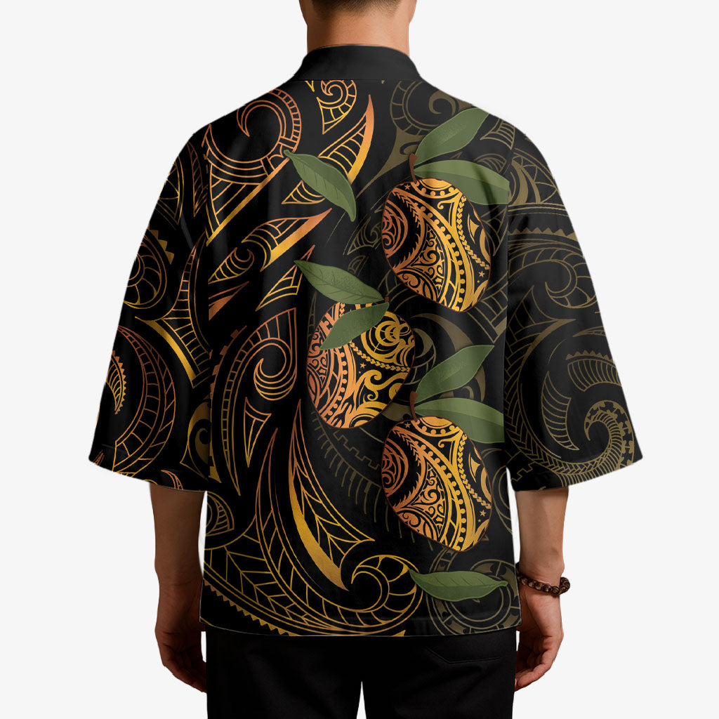 Hawaiian Mango Tribal Tattoo Kimono Gold Pacific Traditional Pattern LT9 - Polynesian Pride