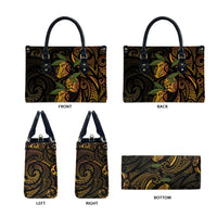 Hawaiian Mango Tribal Tattoo Leather Bag Gold Pacific Traditional Pattern LT9 - Polynesian Pride