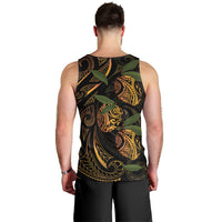 Hawaiian Mango Tribal Tattoo Men Tank Top Gold Pacific Traditional Pattern LT9 - Polynesian Pride