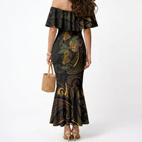 Hawaiian Mango Tribal Tattoo Mermaid Dress Gold Pacific Traditional Pattern LT9 - Polynesian Pride