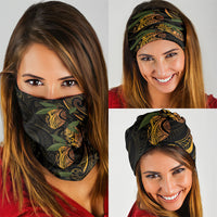 Hawaiian Mango Tribal Tattoo Neck Gaiter Gold Pacific Traditional Pattern LT9 - Polynesian Pride