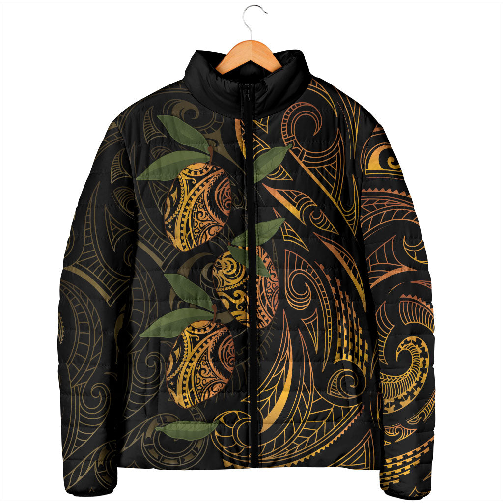 Hawaiian Mango Tribal Tattoo Padded Jacket Gold Pacific Traditional Pattern LT9 - Polynesian Pride