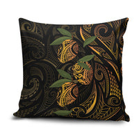 Hawaiian Mango Tribal Tattoo Pillow Cover Gold Pacific Traditional Pattern LT9 Gold - Polynesian Pride