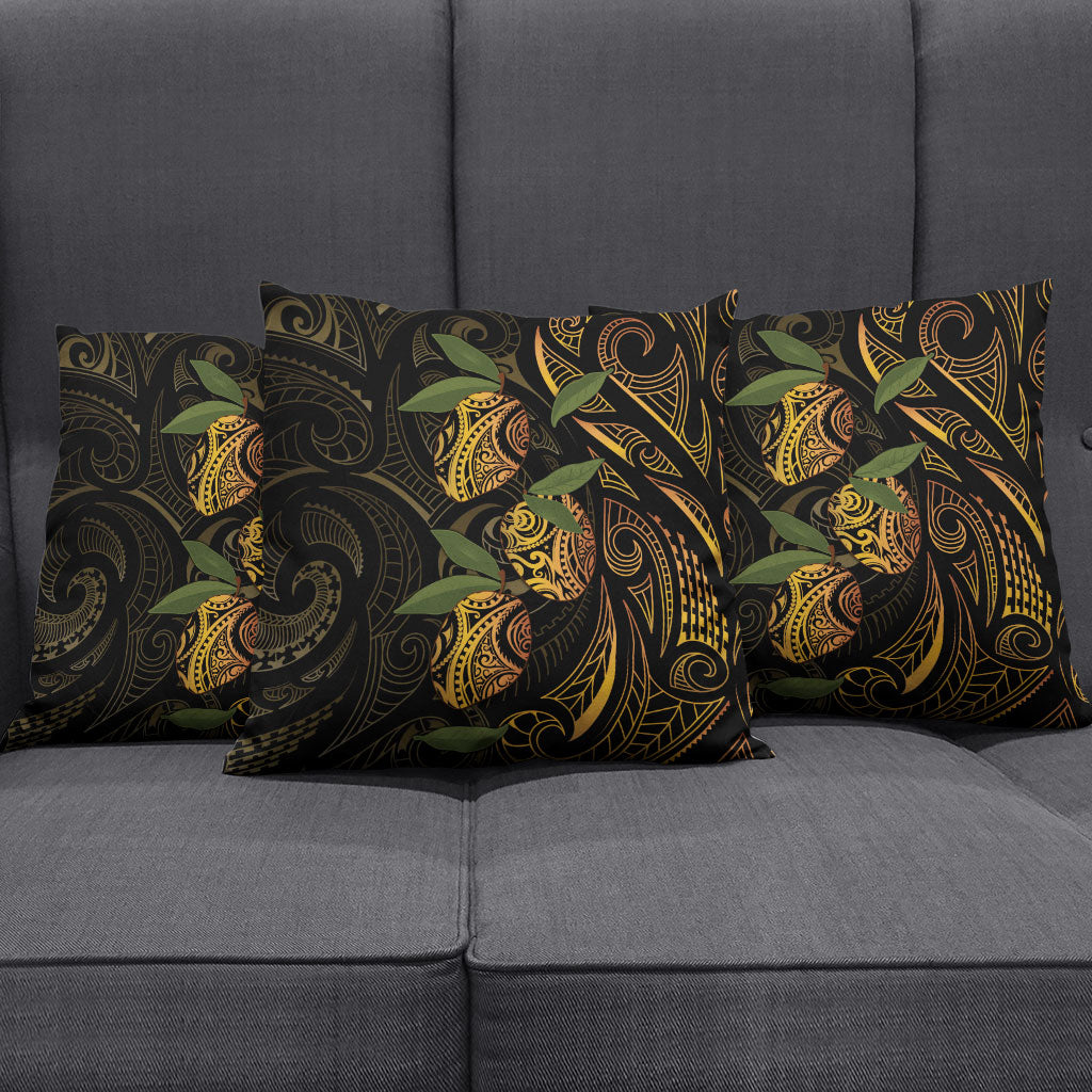 Hawaiian Mango Tribal Tattoo Pillow Cover Gold Pacific Traditional Pattern LT9 - Polynesian Pride
