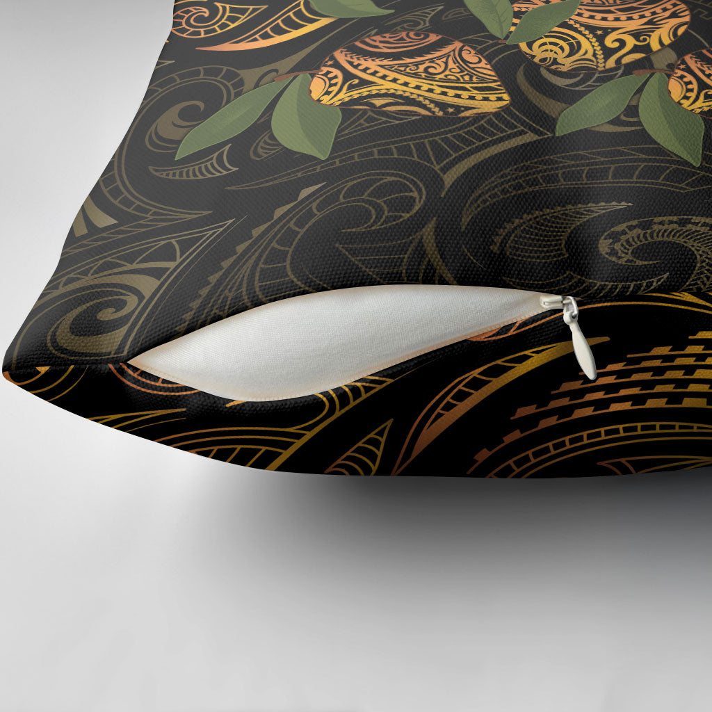 Hawaiian Mango Tribal Tattoo Pillow Cover Gold Pacific Traditional Pattern LT9 - Polynesian Pride