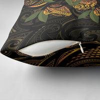 Hawaiian Mango Tribal Tattoo Pillow Cover Gold Pacific Traditional Pattern LT9 - Polynesian Pride