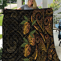 Hawaiian Mango Tribal Tattoo Quilt Gold Pacific Traditional Pattern LT9 Gold - Polynesian Pride