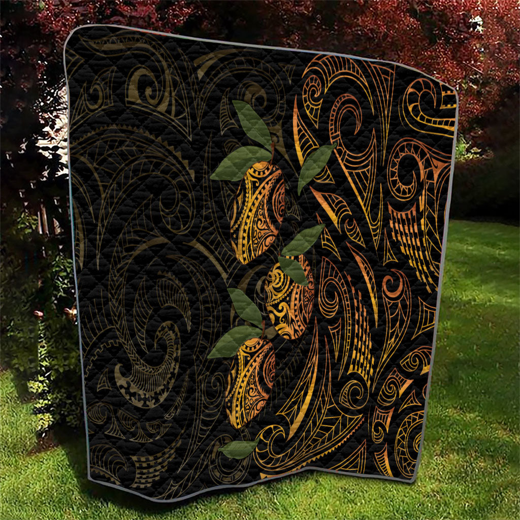 Hawaiian Mango Tribal Tattoo Quilt Gold Pacific Traditional Pattern LT9 - Polynesian Pride