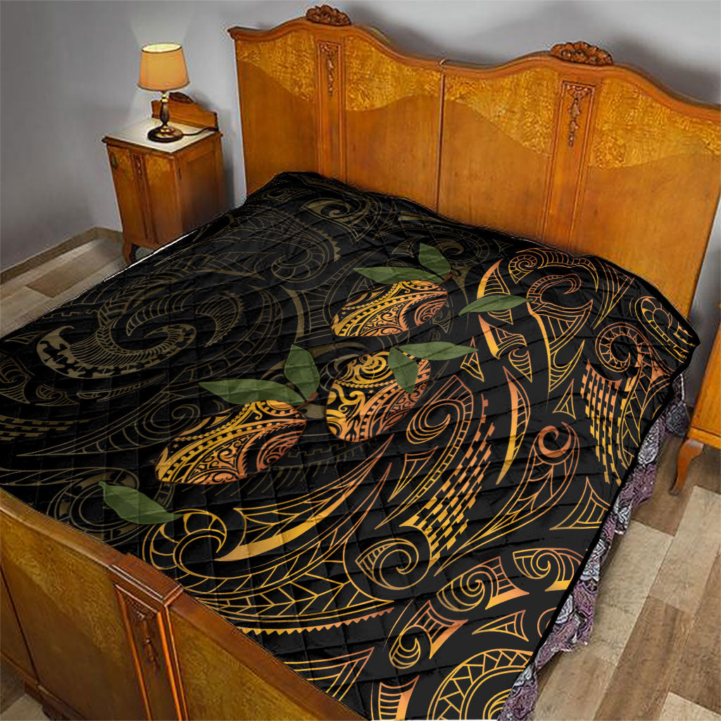 Hawaiian Mango Tribal Tattoo Quilt Gold Pacific Traditional Pattern LT9 - Polynesian Pride