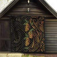Hawaiian Mango Tribal Tattoo Quilt Gold Pacific Traditional Pattern LT9 - Polynesian Pride