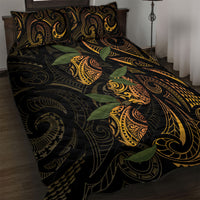 Hawaiian Mango Tribal Tattoo Quilt Bed Set Gold Pacific Traditional Pattern LT9 Gold - Polynesian Pride