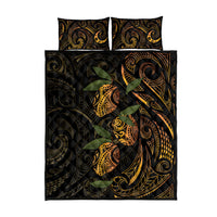 Hawaiian Mango Tribal Tattoo Quilt Bed Set Gold Pacific Traditional Pattern LT9 - Polynesian Pride