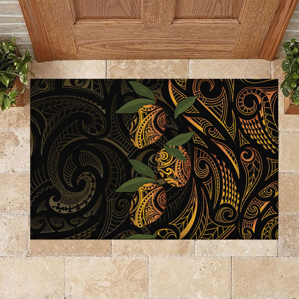 Hawaiian Mango Tribal Tattoo Rubber Doormat Gold Pacific Traditional Pattern LT9 Gold - Polynesian Pride