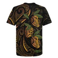 Hawaiian Mango Tribal Tattoo Rugby Jersey Gold Pacific Traditional Pattern LT9 - Polynesian Pride