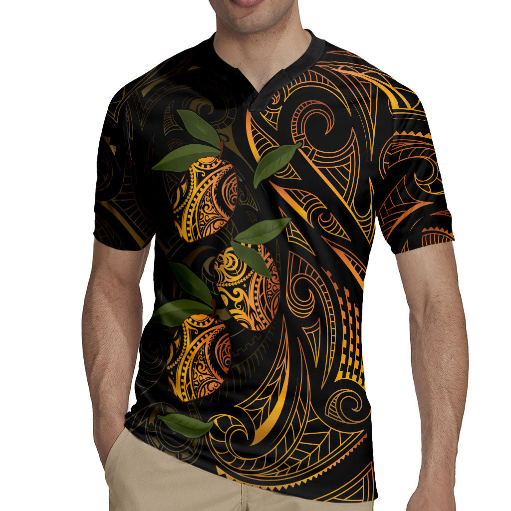 Hawaiian Mango Tribal Tattoo Rugby Jersey Gold Pacific Traditional Pattern LT9 - Polynesian Pride