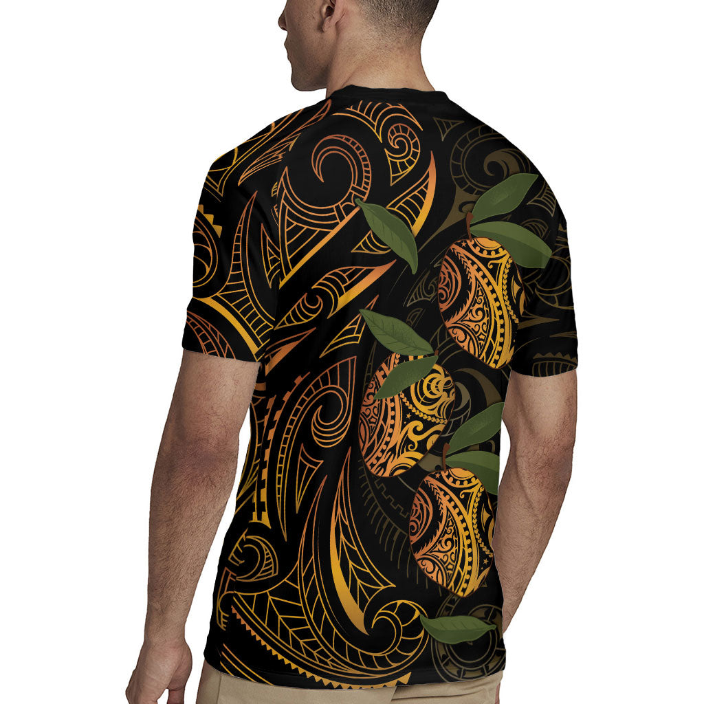 Hawaiian Mango Tribal Tattoo Rugby Jersey Gold Pacific Traditional Pattern LT9 - Polynesian Pride
