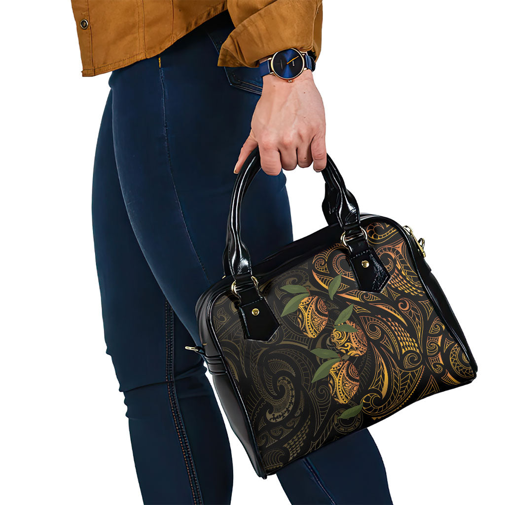 Hawaiian Mango Tribal Tattoo Shoulder Handbag Gold Pacific Traditional Pattern LT9 - Polynesian Pride
