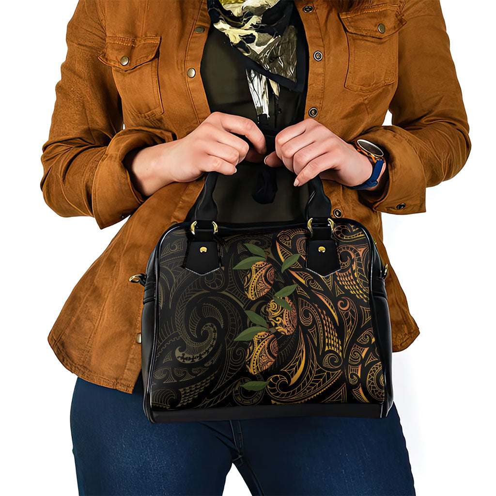 Hawaiian Mango Tribal Tattoo Shoulder Handbag Gold Pacific Traditional Pattern LT9 - Polynesian Pride