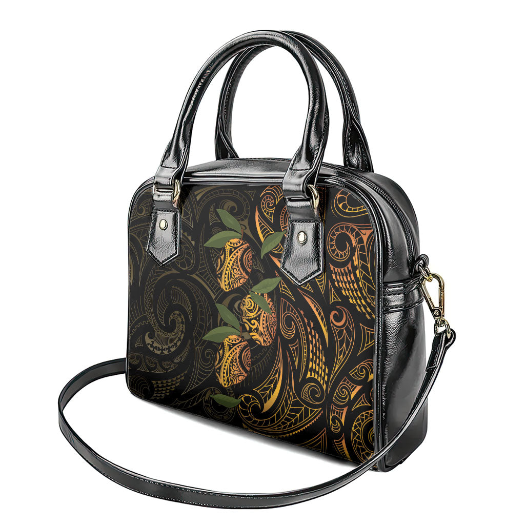 Hawaiian Mango Tribal Tattoo Shoulder Handbag Gold Pacific Traditional Pattern LT9 - Polynesian Pride