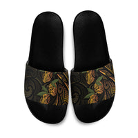 Hawaiian Mango Tribal Tattoo Slide Sandals Gold Pacific Traditional Pattern LT9 Gold - Polynesian Pride