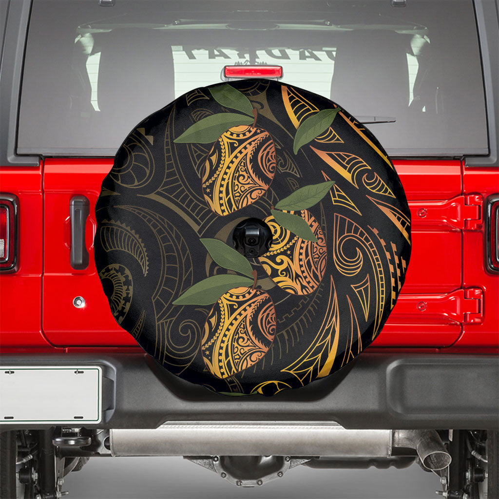 Hawaiian Mango Tribal Tattoo Spare Tire Cover Gold Pacific Traditional Pattern LT9 - Polynesian Pride