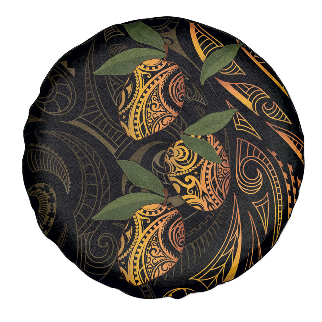 Hawaiian Mango Tribal Tattoo Spare Tire Cover Gold Pacific Traditional Pattern LT9 - Polynesian Pride