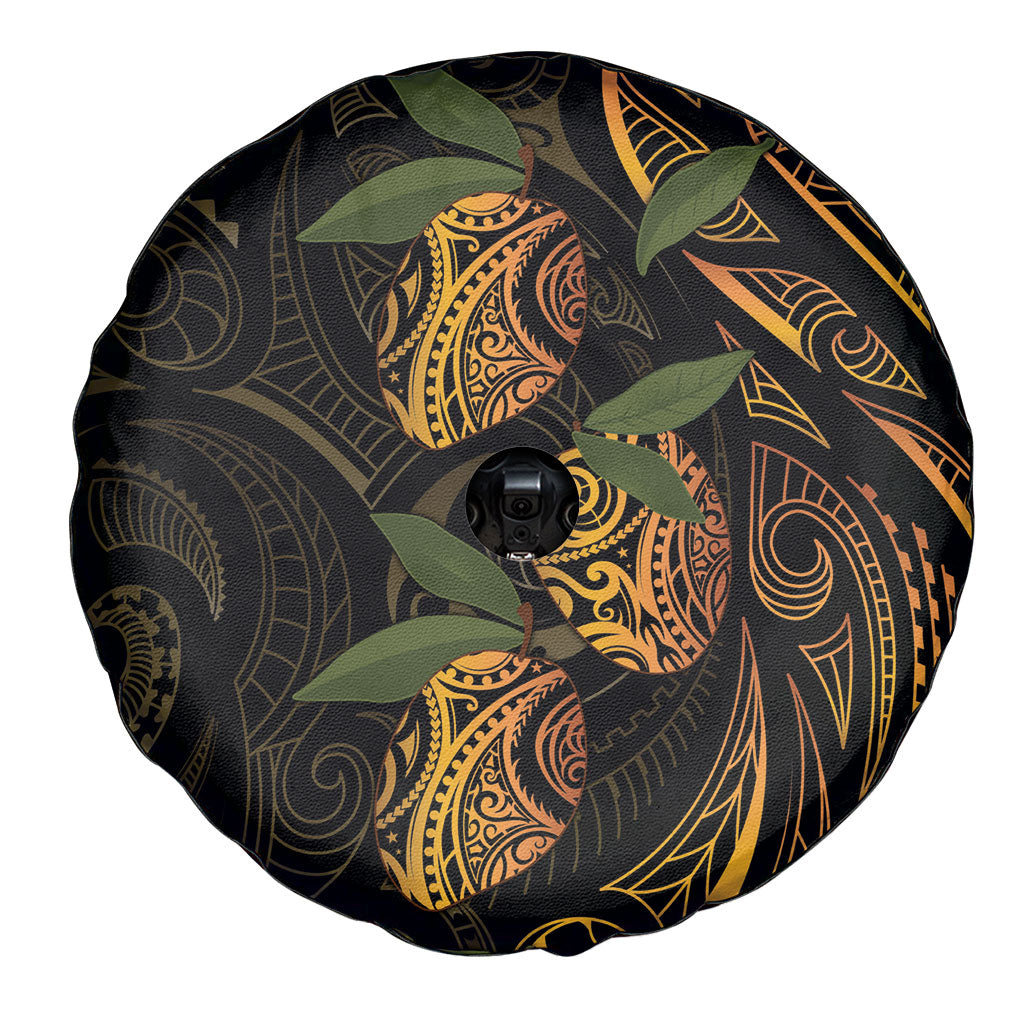 Hawaiian Mango Tribal Tattoo Spare Tire Cover Gold Pacific Traditional Pattern LT9 - Polynesian Pride