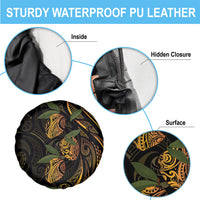 Hawaiian Mango Tribal Tattoo Spare Tire Cover Gold Pacific Traditional Pattern LT9 - Polynesian Pride