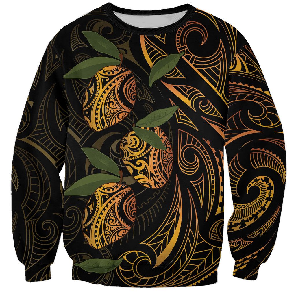 Hawaiian Mango Tribal Tattoo Sweatshirt Gold Pacific Traditional Pattern LT9 Unisex Gold - Polynesian Pride