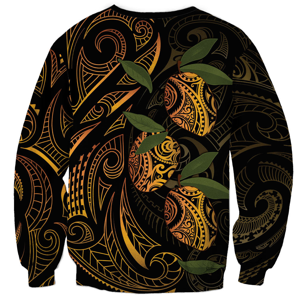 Hawaiian Mango Tribal Tattoo Sweatshirt Gold Pacific Traditional Pattern LT9 - Polynesian Pride