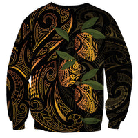 Hawaiian Mango Tribal Tattoo Sweatshirt Gold Pacific Traditional Pattern LT9 - Polynesian Pride