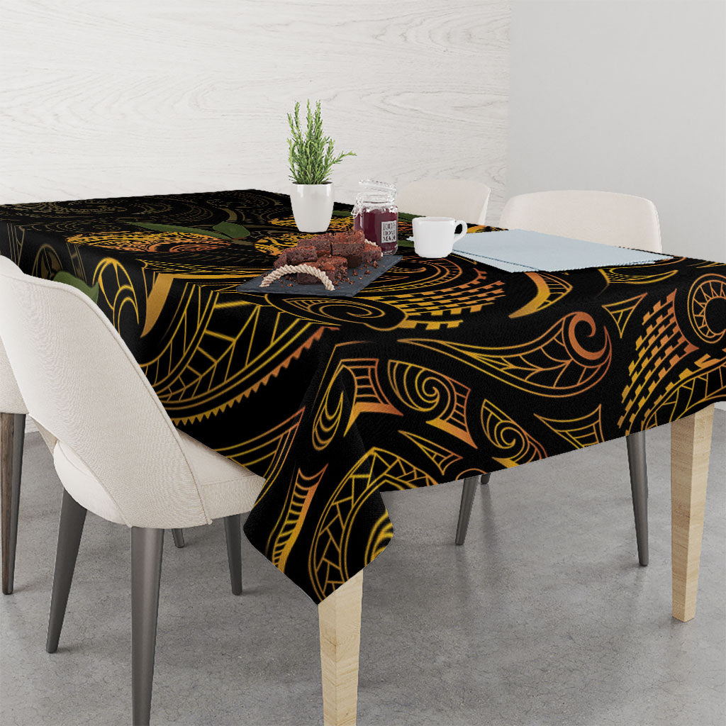 Hawaiian Mango Tribal Tattoo Tablecloth Gold Pacific Traditional Pattern LT9 - Polynesian Pride