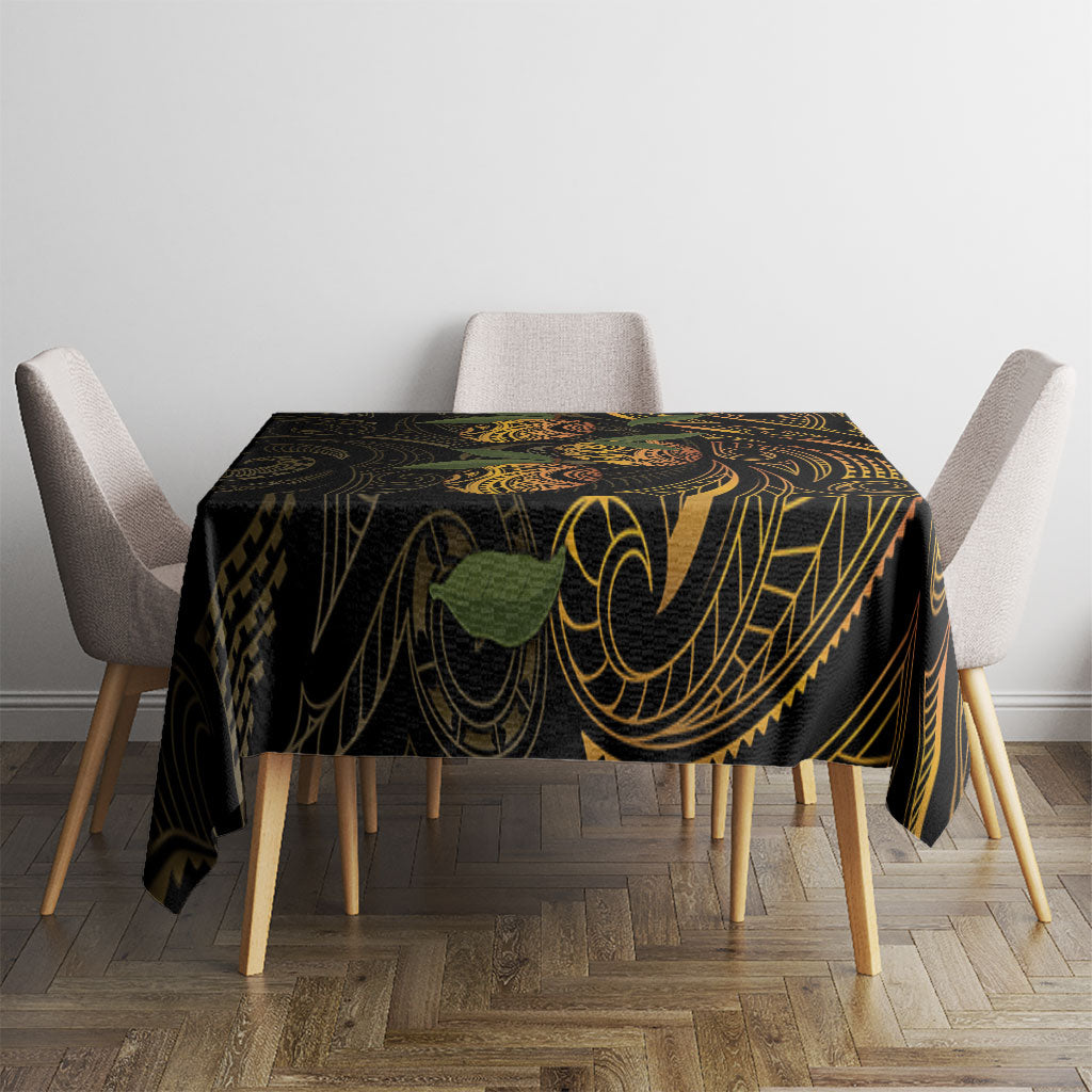 Hawaiian Mango Tribal Tattoo Tablecloth Gold Pacific Traditional Pattern LT9 - Polynesian Pride