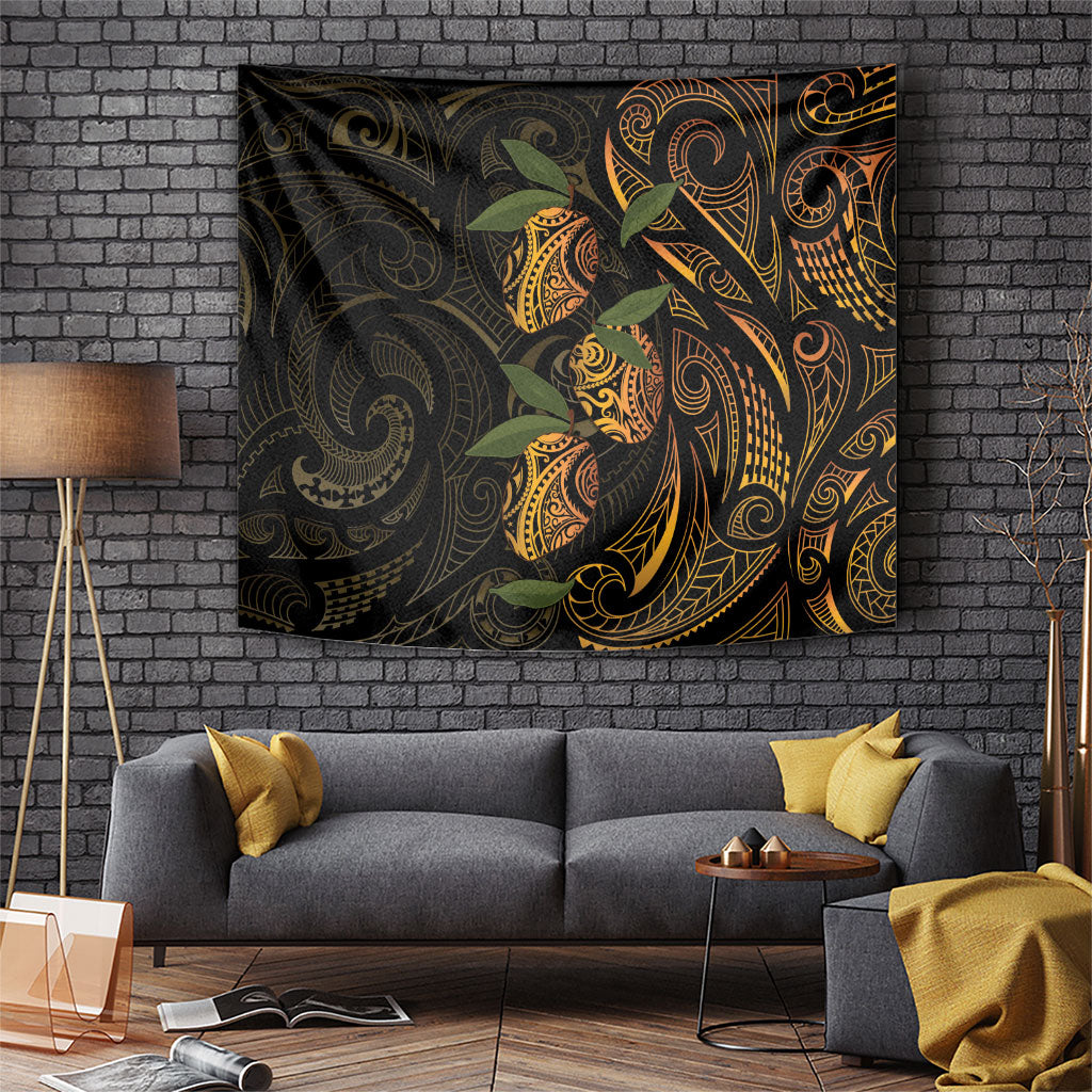Hawaiian Mango Tribal Tattoo Tapestry Gold Pacific Traditional Pattern LT9 Gold - Polynesian Pride