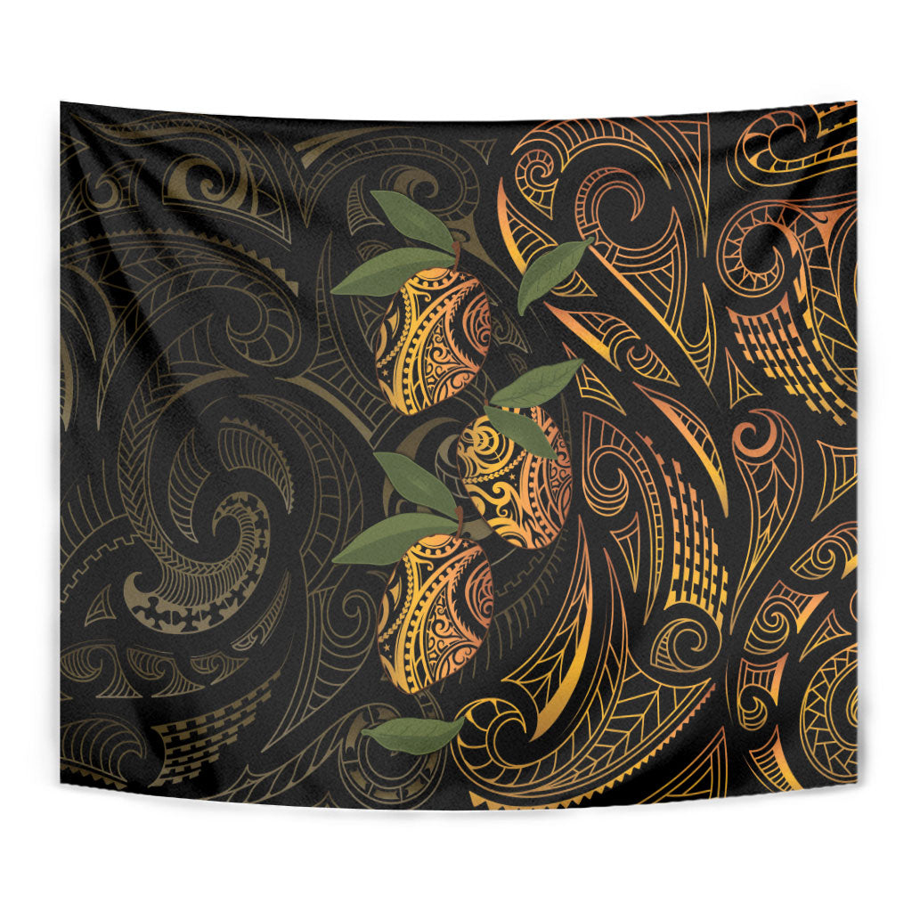 Hawaiian Mango Tribal Tattoo Tapestry Gold Pacific Traditional Pattern LT9 - Polynesian Pride