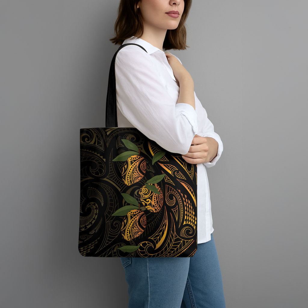Hawaiian Mango Tribal Tattoo Tote Bag Gold Pacific Traditional Pattern LT9 - Polynesian Pride