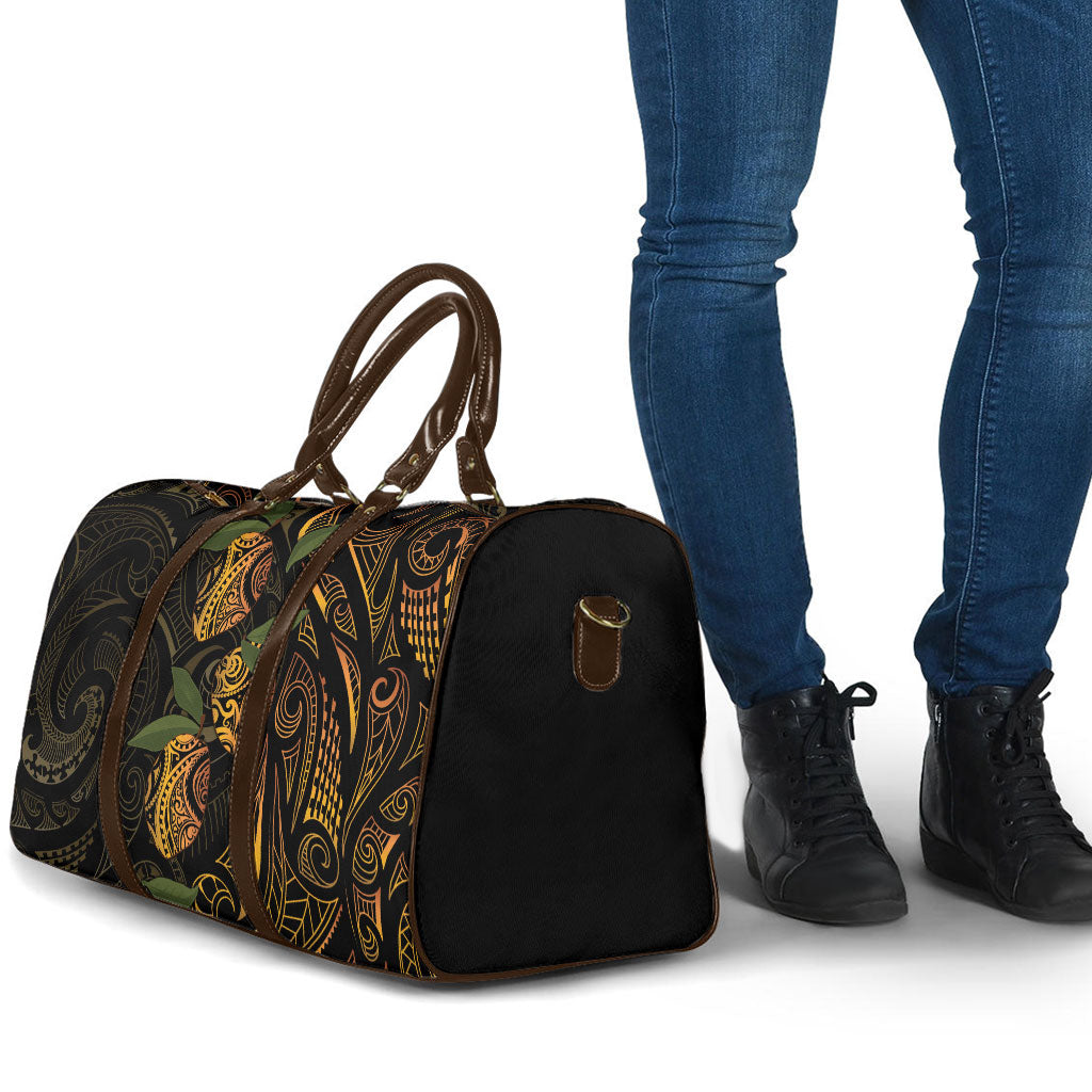 Hawaiian Mango Tribal Tattoo Travel Bag Gold Pacific Traditional Pattern LT9 - Polynesian Pride
