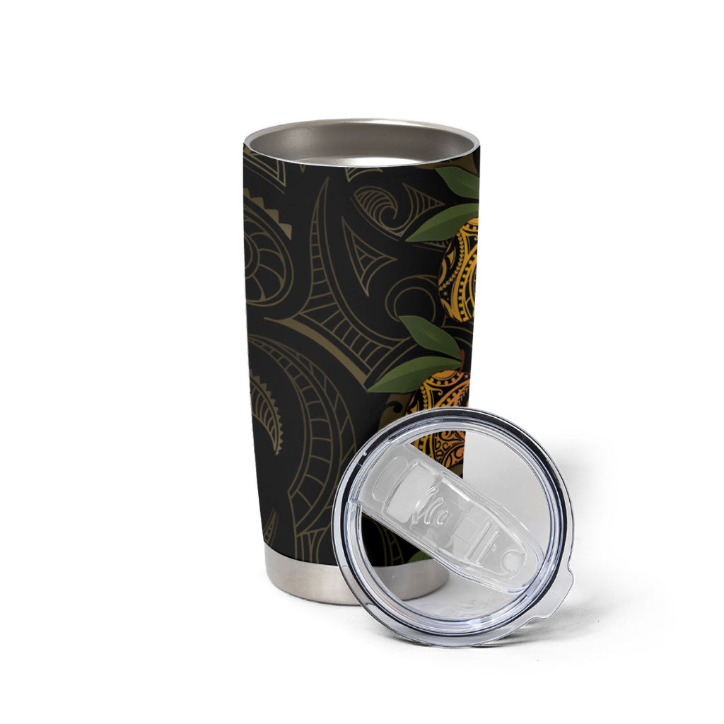 Hawaiian Mango Tribal Tattoo Tumbler Cup Gold Pacific Traditional Pattern LT9 - Polynesian Pride
