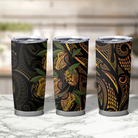 Hawaiian Mango Tribal Tattoo Tumbler Cup Gold Pacific Traditional Pattern LT9 - Polynesian Pride