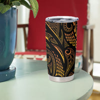 Hawaiian Mango Tribal Tattoo Tumbler Cup Gold Pacific Traditional Pattern LT9 - Polynesian Pride