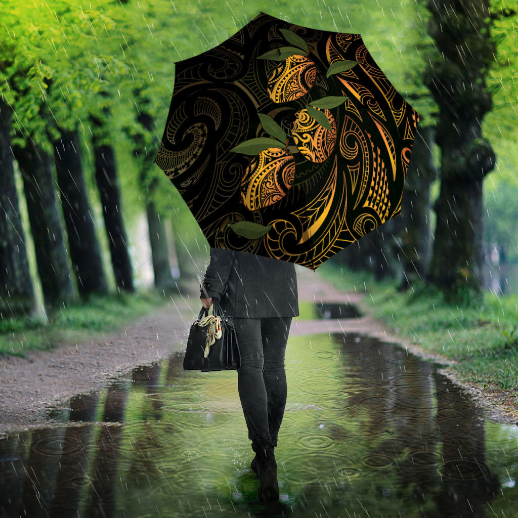 Hawaiian Mango Tribal Tattoo Umbrella Gold Pacific Traditional Pattern LT9 - Polynesian Pride